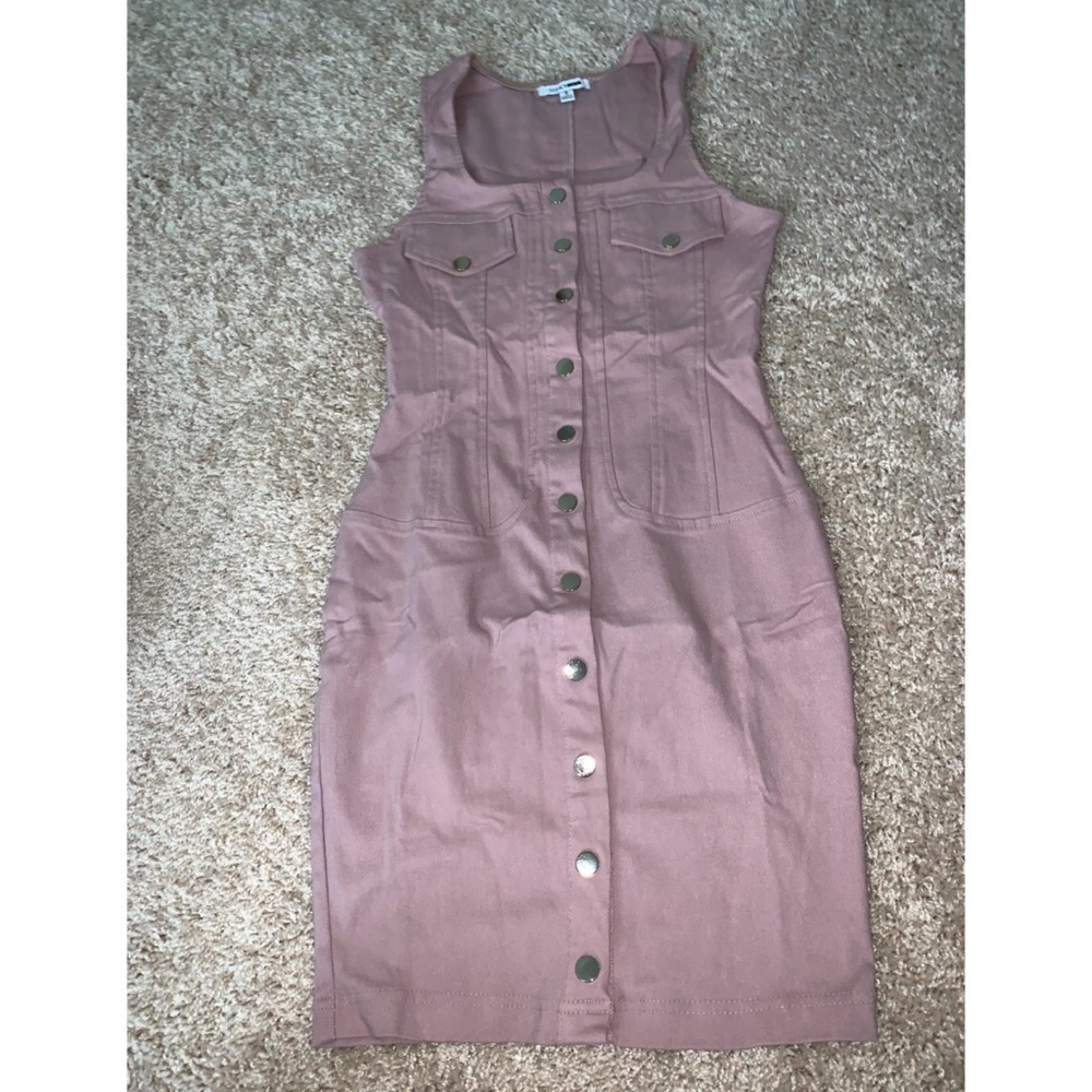 Fashion Nova Mauve Button Dress - Small ✨ - Picture 3 of 3